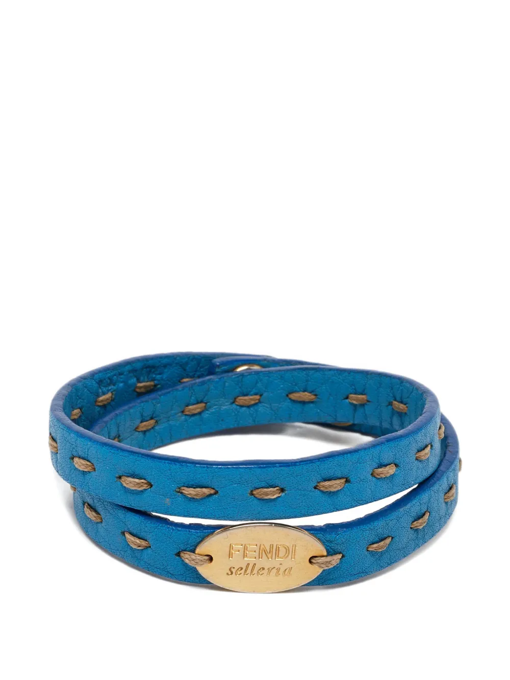 Fendi Pre-Owned Selleria leather bracelet - Blau