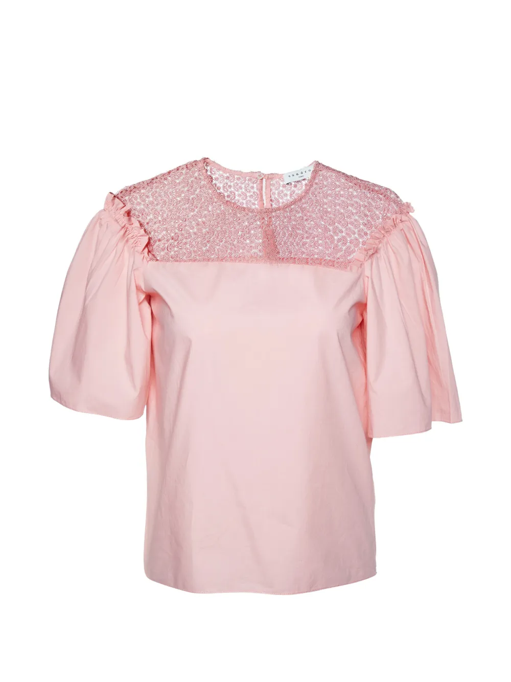 SANDRO lace-trimmed blouse - Rosa