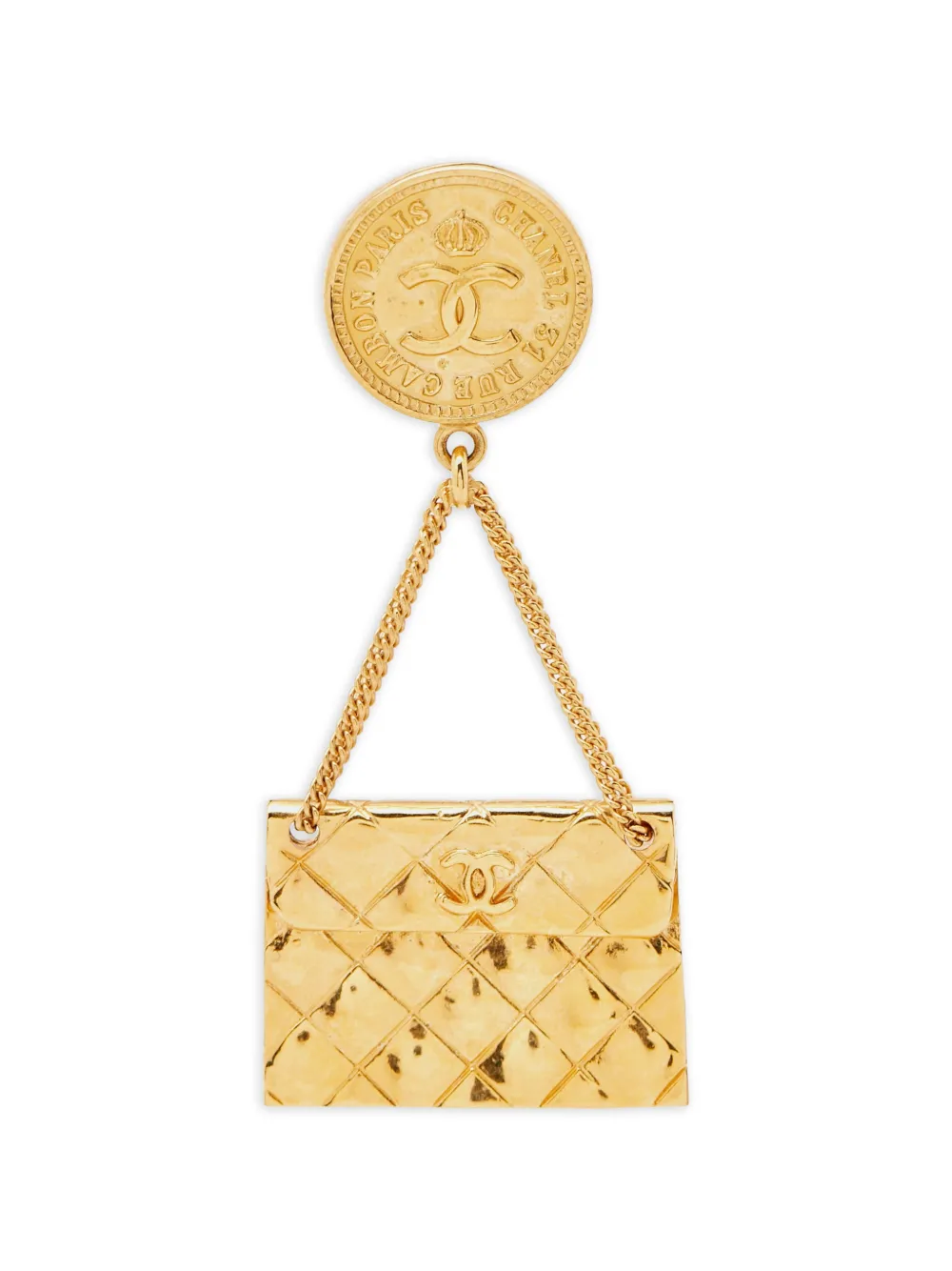 CHANEL Pre-Owned 1995 Rue Cambon CC medallion brooch - Oro
