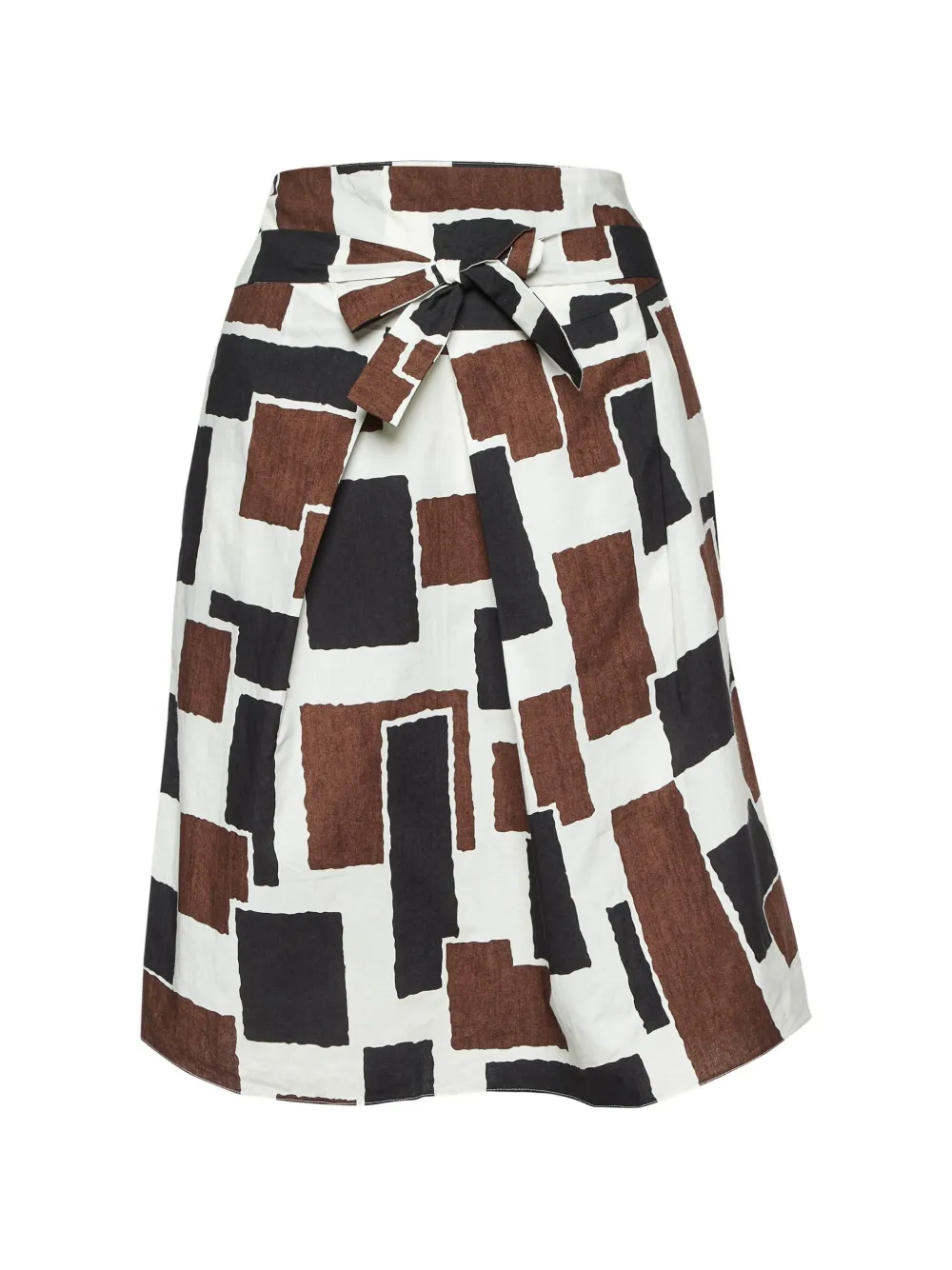 Marni Pre-Owned printed tie-up midi skirt - Bianco