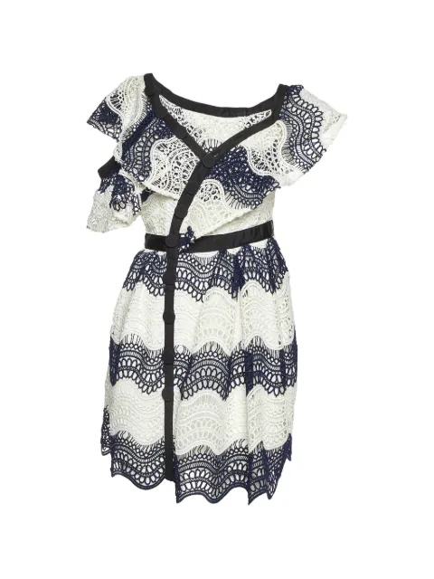 Self-Portrait lace-detail mini dress