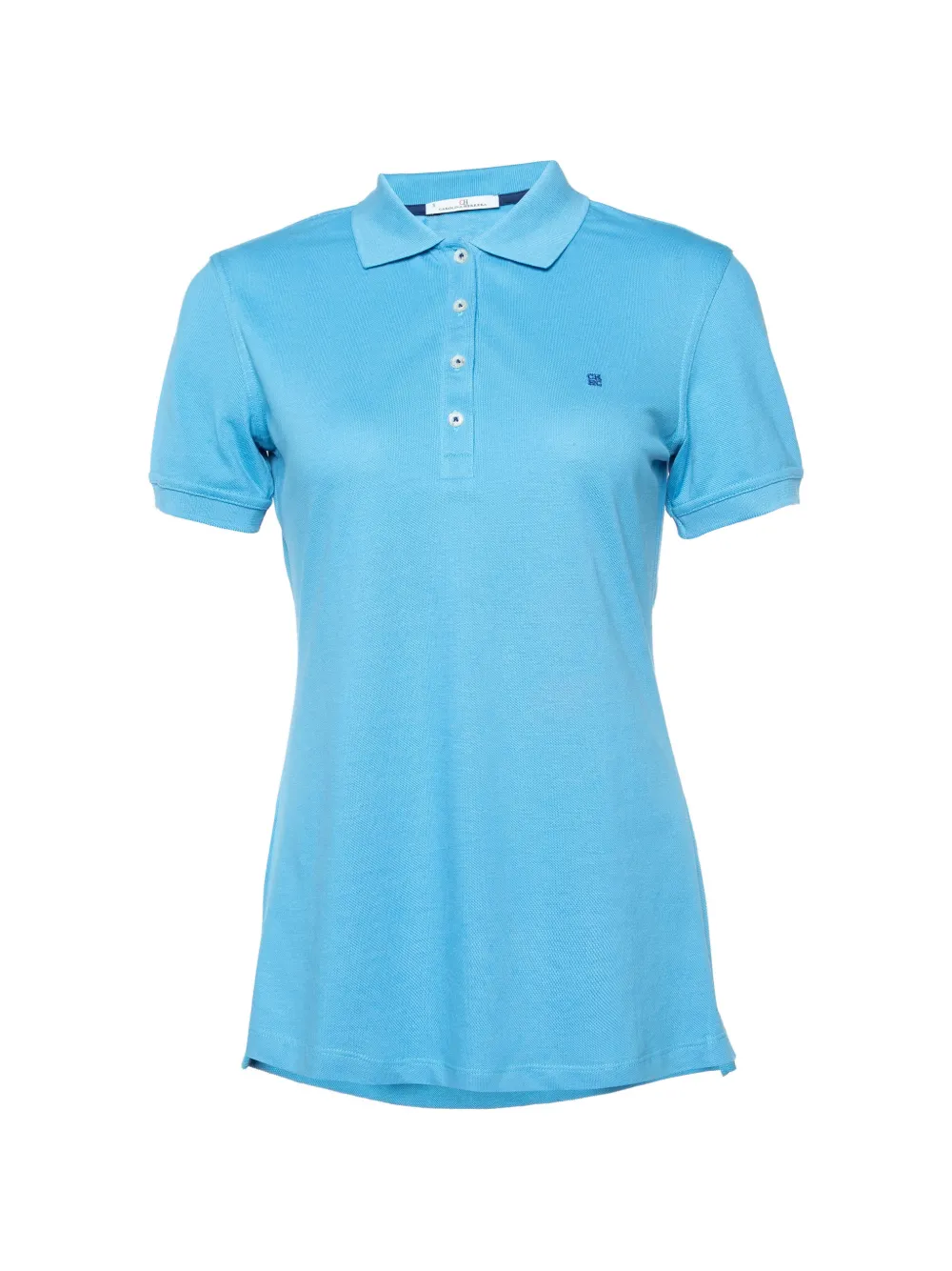 Carolina Herrera Vintage logo-embroidered piqué T-shirt - Blau