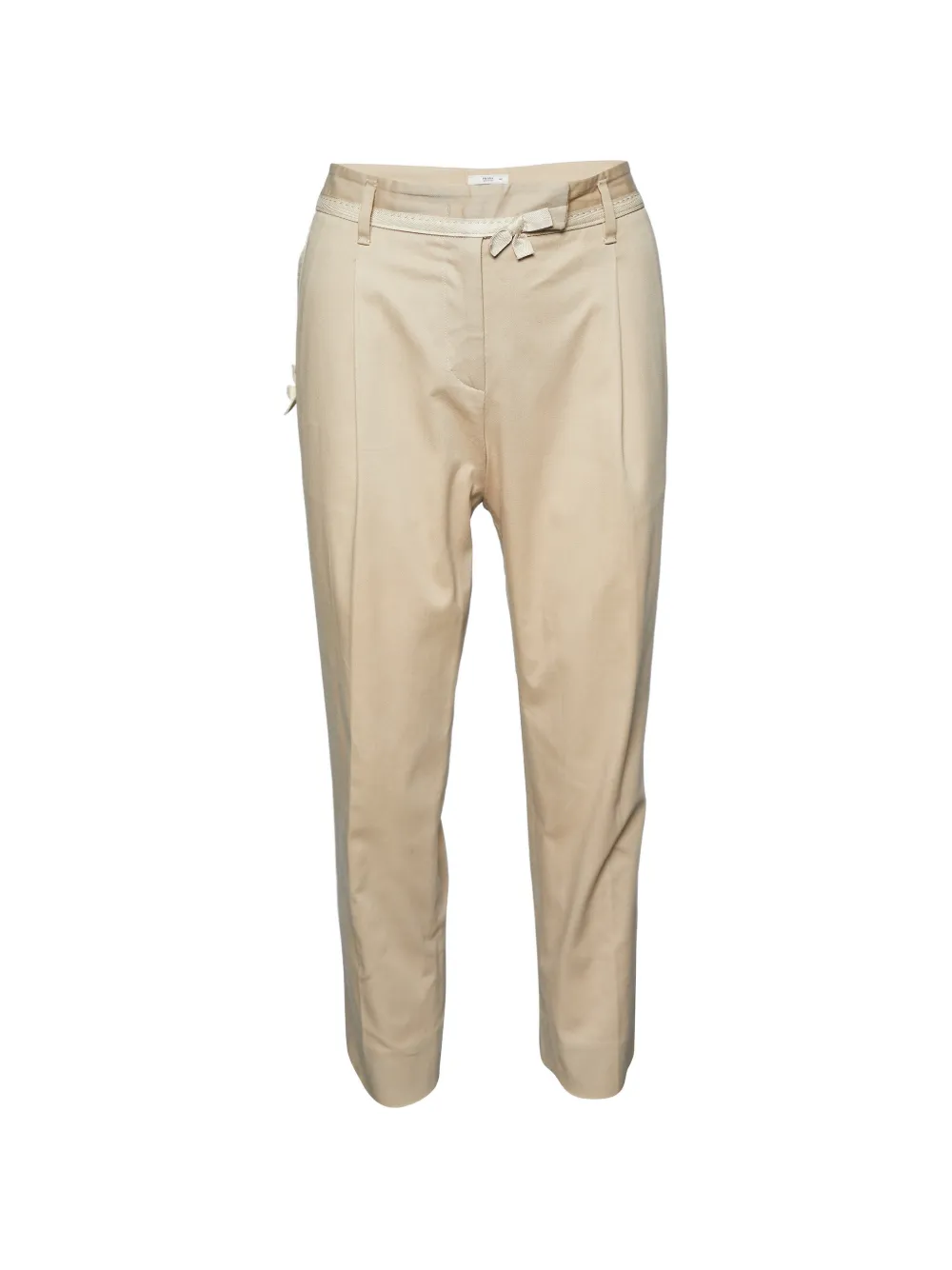 Prada Pre-Owned tapered-leg bow-detail trousers - Toni neutri