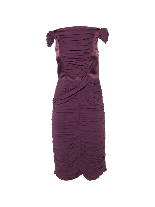 burberry purple dress Burberry Old Masters Painting Two Sisters Antique Purple print Silk Crepe Dress