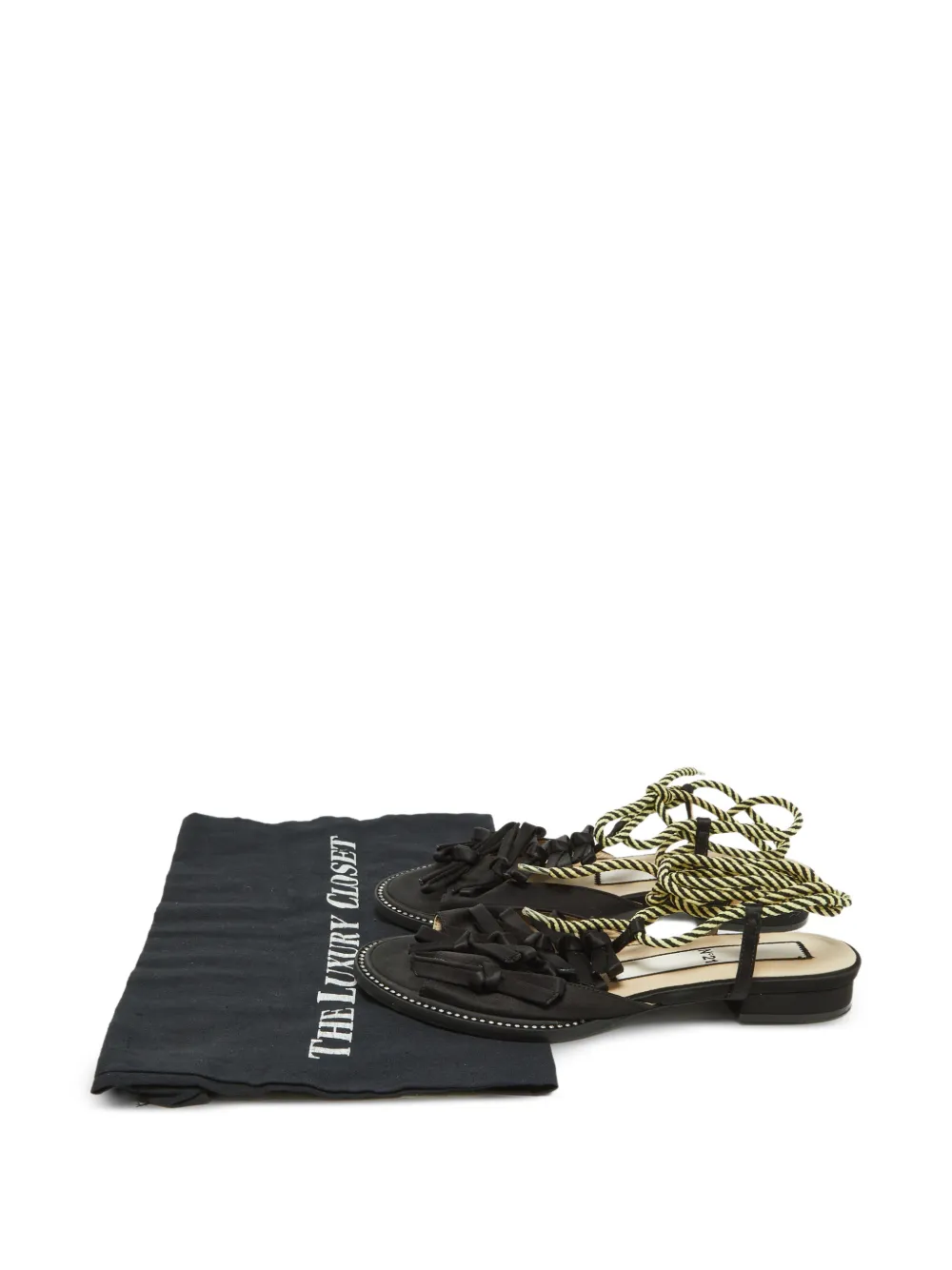 Nº21 knotted ankle-tie sandals - Black