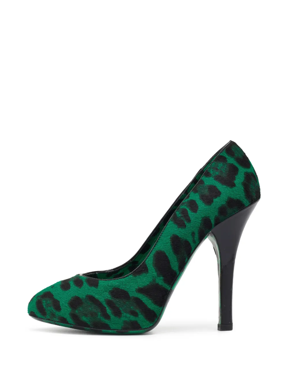 Dolce & Gabbana Pre-Owned leopard-print calf-hair pumps - Verde