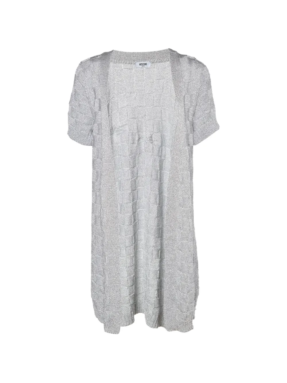 Pre-owned Moschino Lurex Knit Open-front Cardigan In Gray