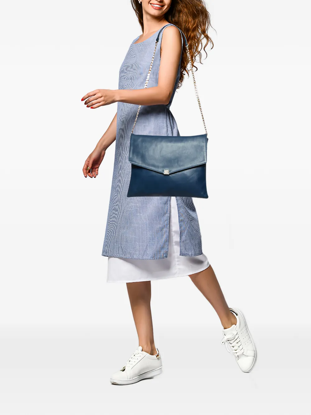 Carolina Herrera Vintage envelope chain shoulder bag - Blu