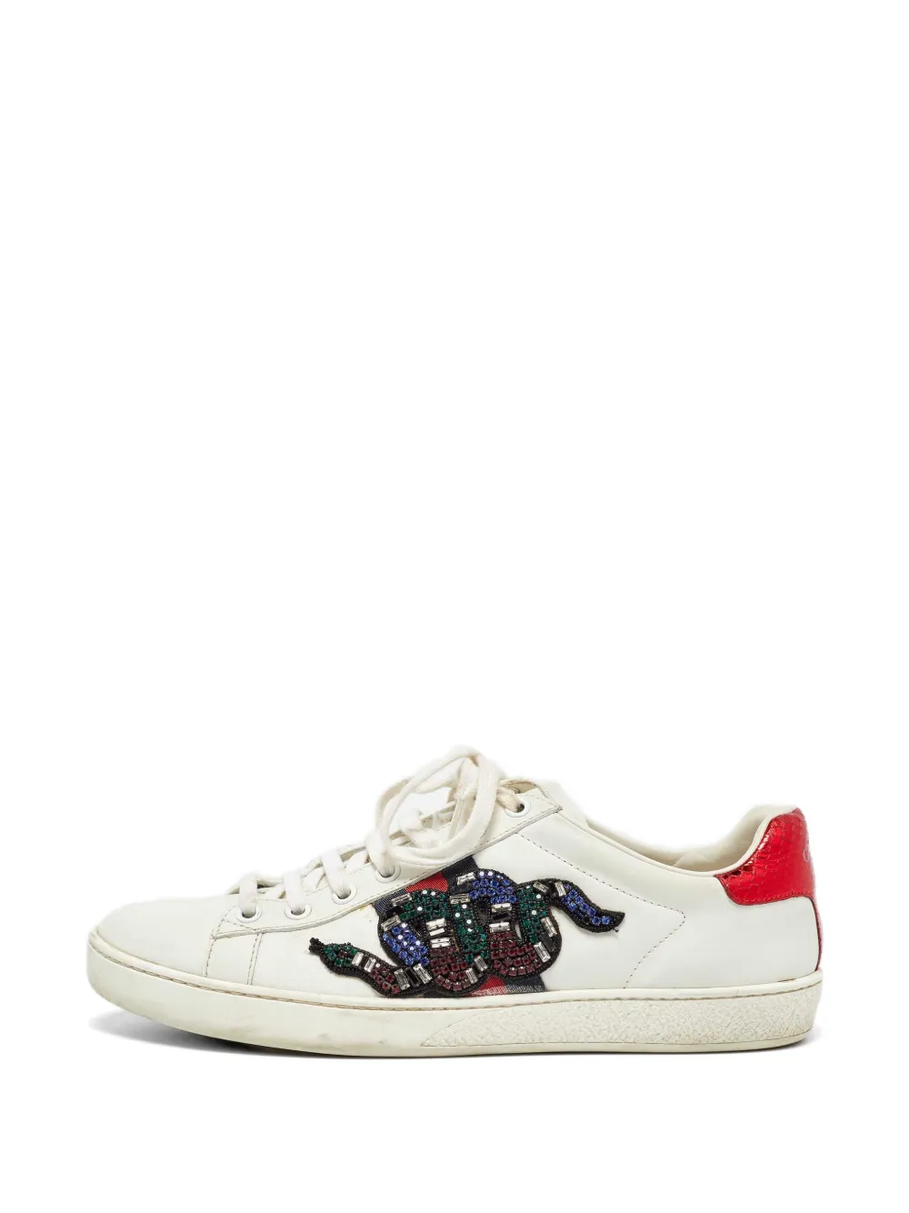 Gucci Pre-Owned Ace snake-motif sneakers - Bianco