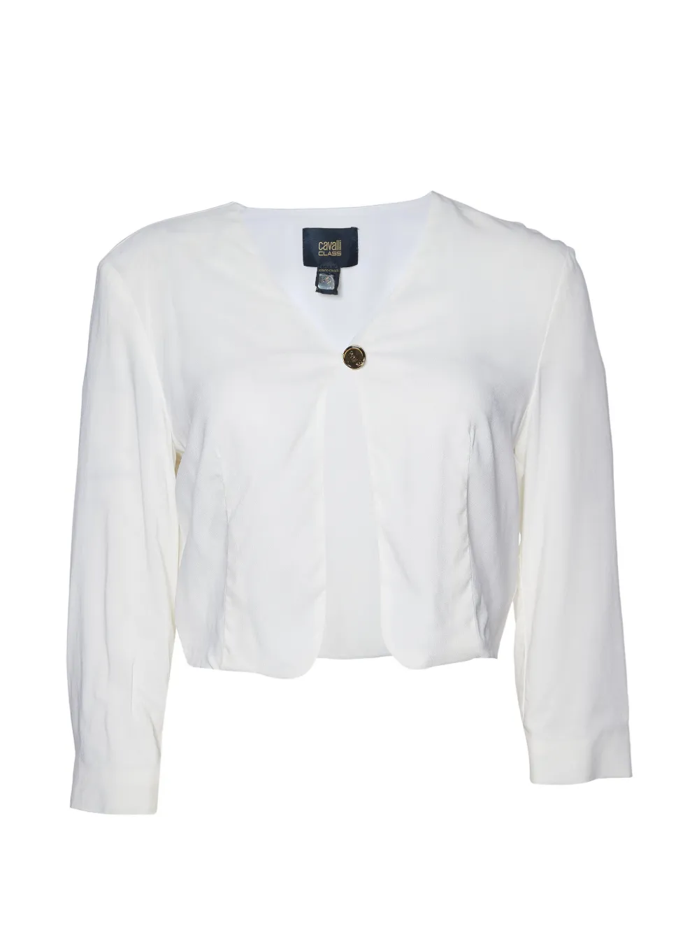 Cavalli Class Crepe cropped cardigan - Bianco