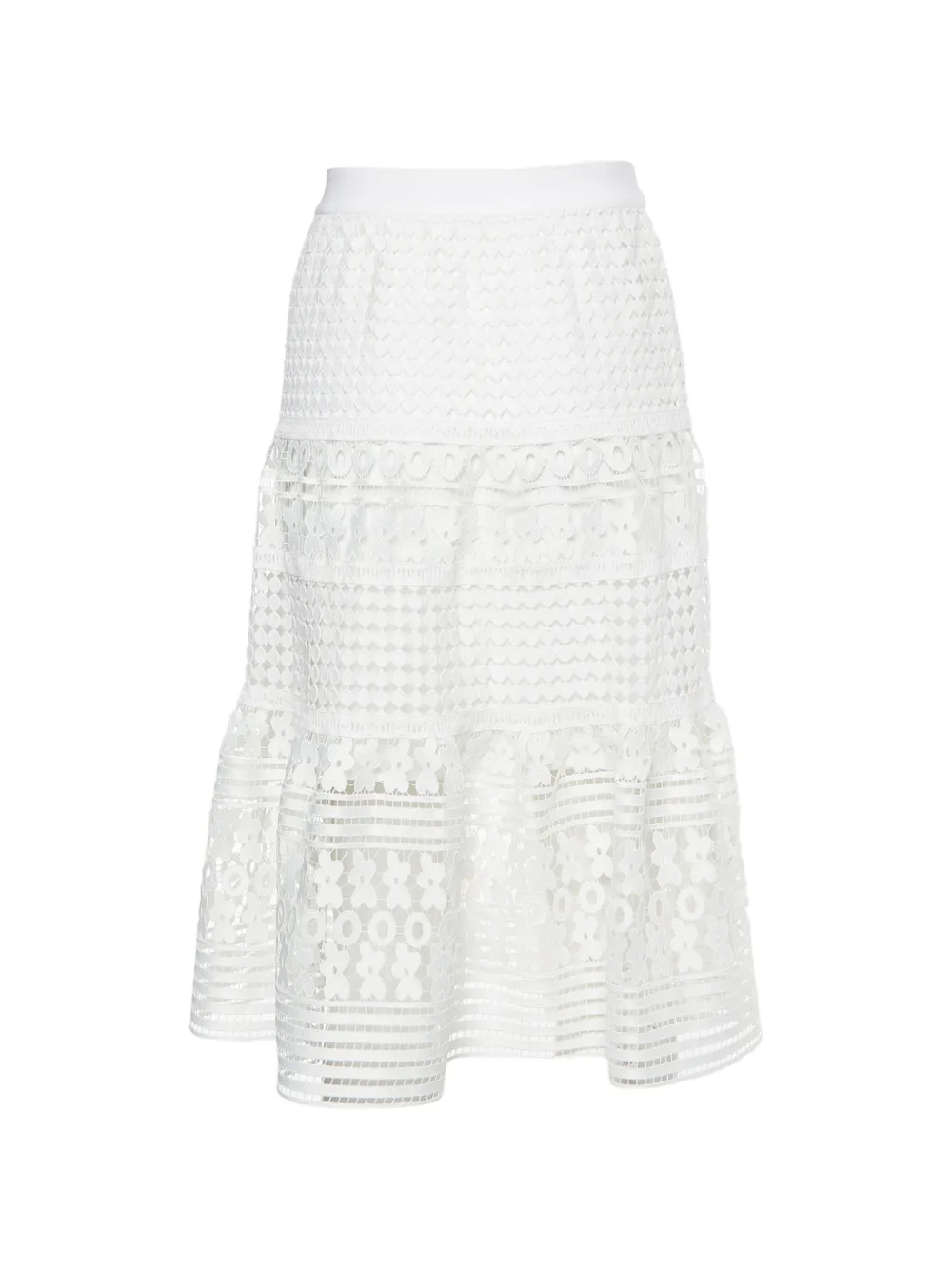 DVF Diane von Furstenberg lace tiered skirt - Weiß