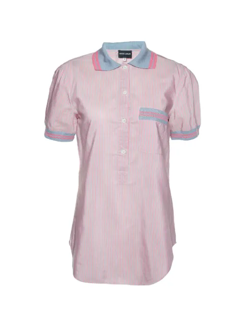 Giorgio Armani Pre-Owned stripe-print half-placket shirt