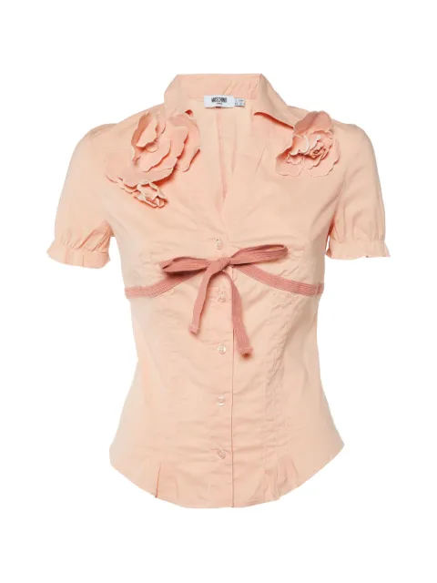 Moschino Pre-Owned flower-detail bow-fastening shirt