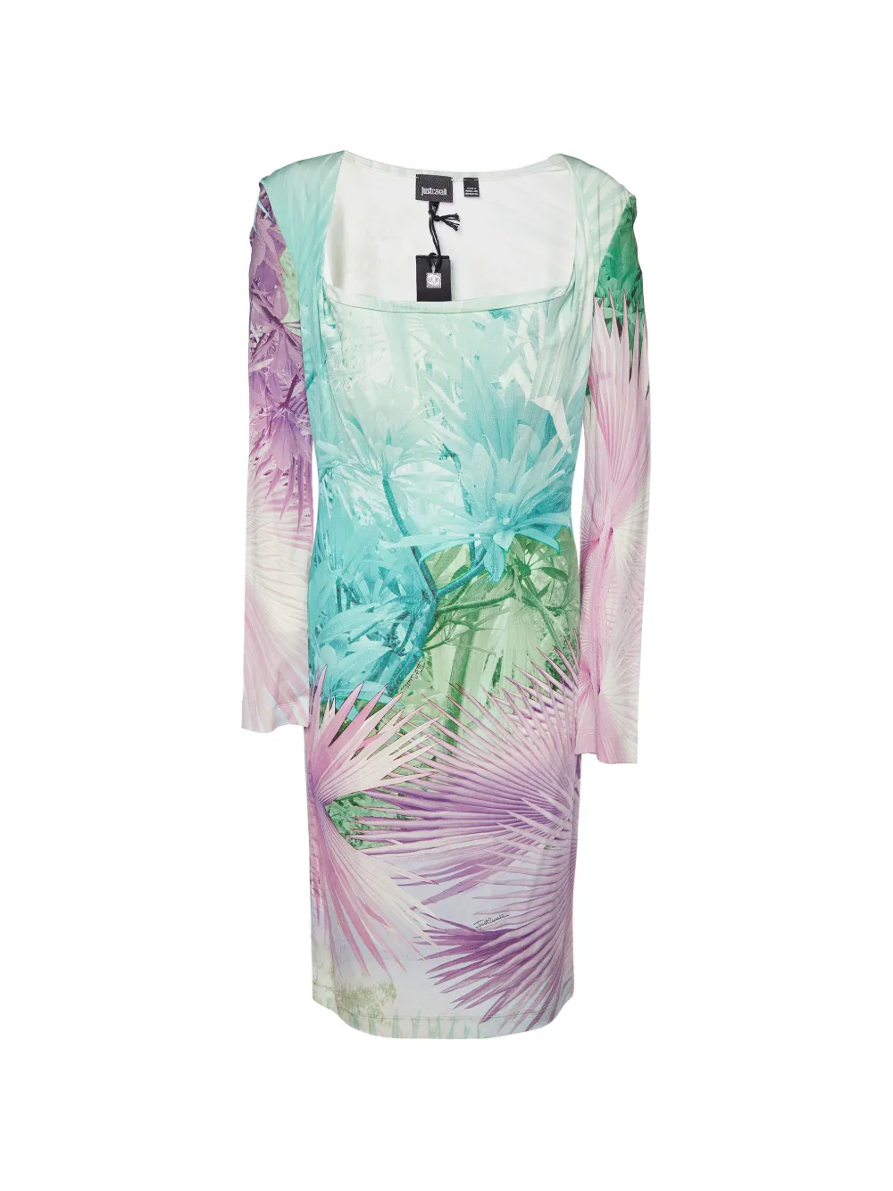 Just Cavalli Vintage tropical-print off-shoulder dress - Blu