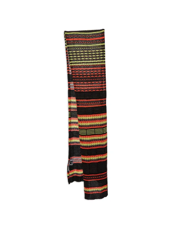 Missoni Pre-owned Patterned Knit Scarf in Black