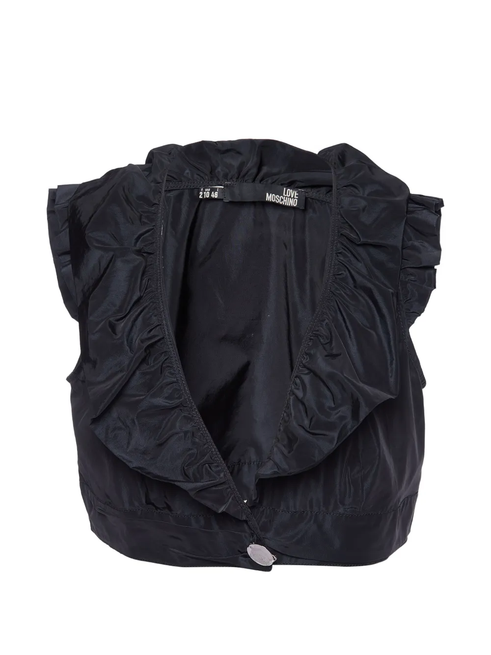 Love Moschino ruffled cropped jacket - Nero