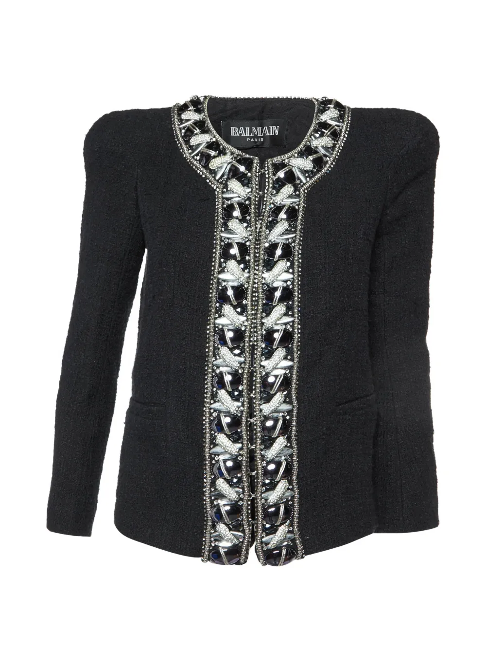 Balmain Pre-Owned embellished tweed jacket - Schwarz
