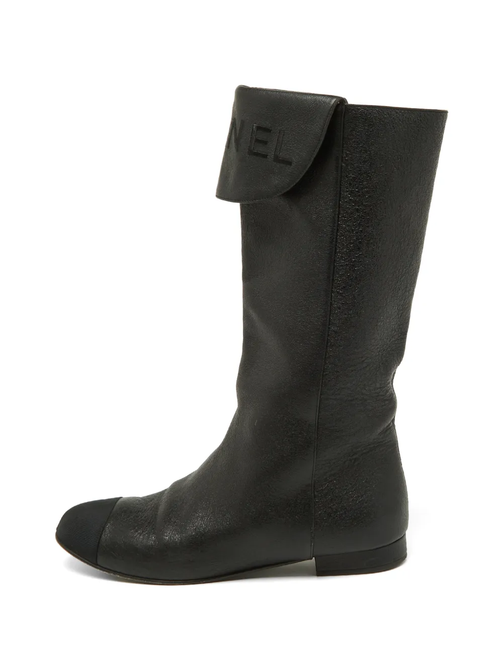 CHANEL Pre-Owned logo knee-hight boots - Black
