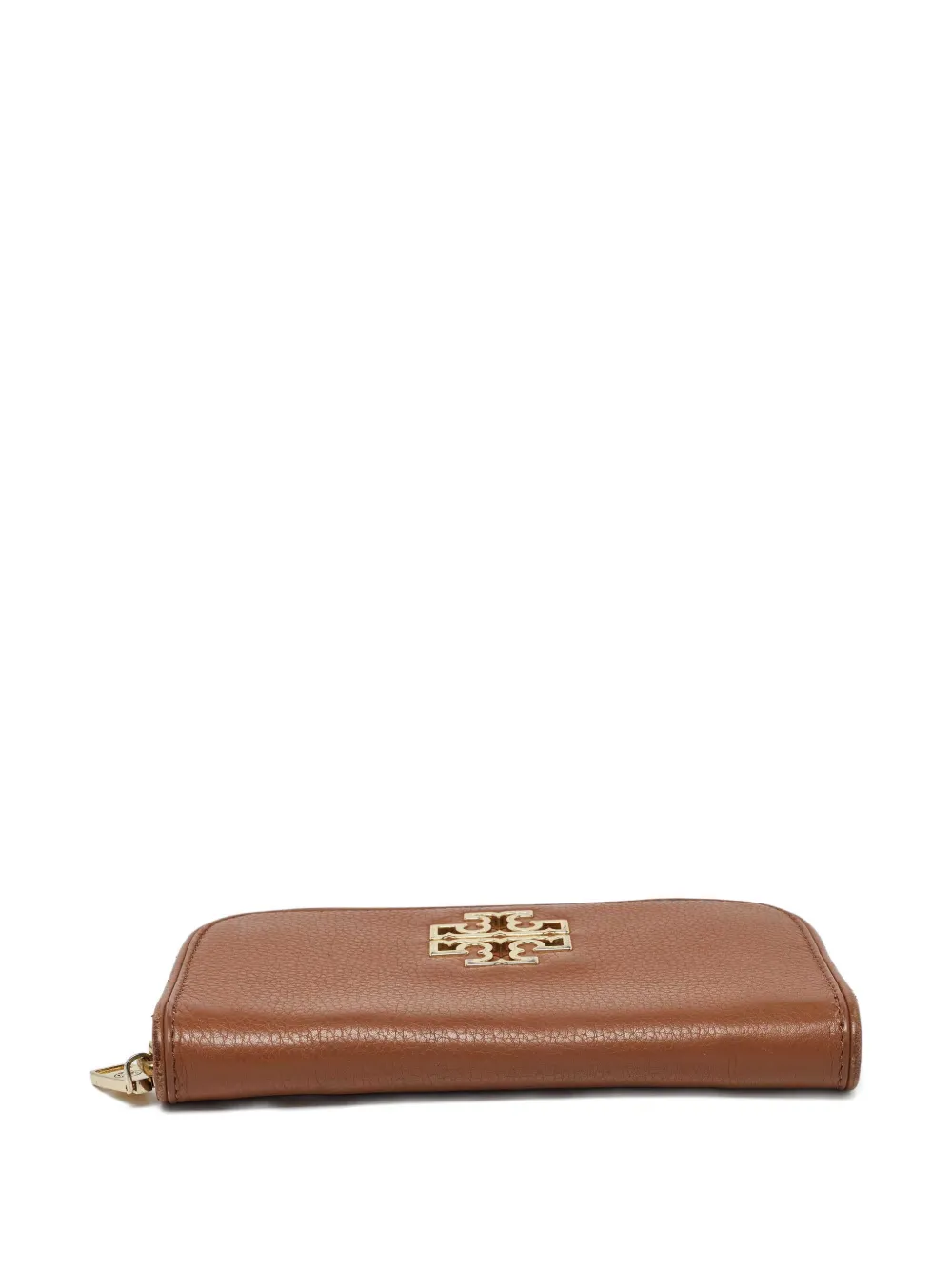 Tory Burch leather zip-around wallet - Marrone
