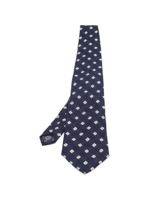 Gianfranco Ferré Pre-Owned marineblå Gianfranco Ferre-slips i silkejacquard