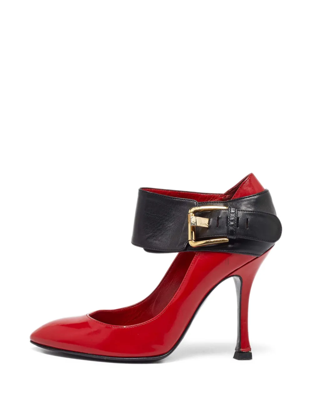 Sergio Rossi Vintage buckle ankle pointed-toe pumps - Rot