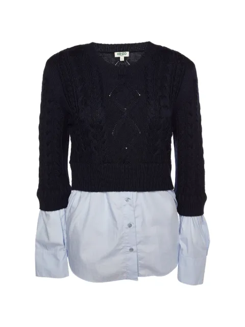 Kenzo Pre-Owned suéter tejido con detalle de camisa