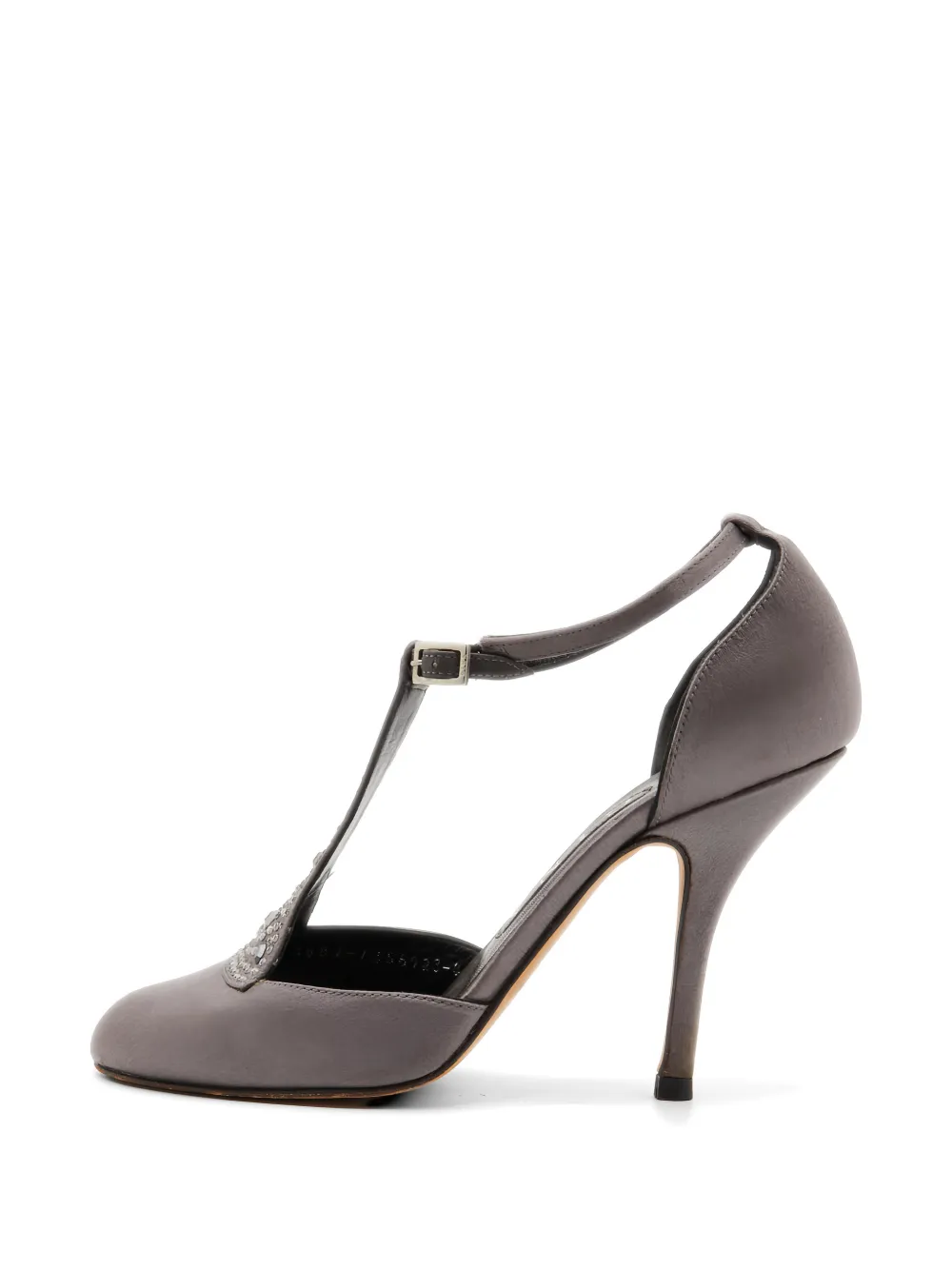 Gina crystal-embellished T-bar pumps - Grau