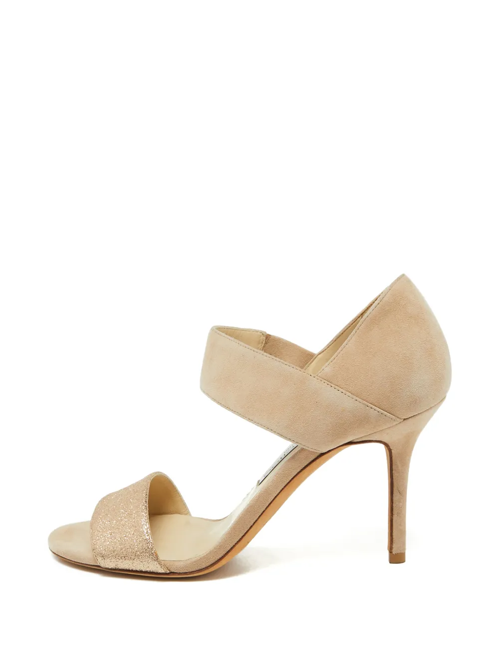 Jimmy Choo Pre-Owned Tesoro glitter sandals - Nude