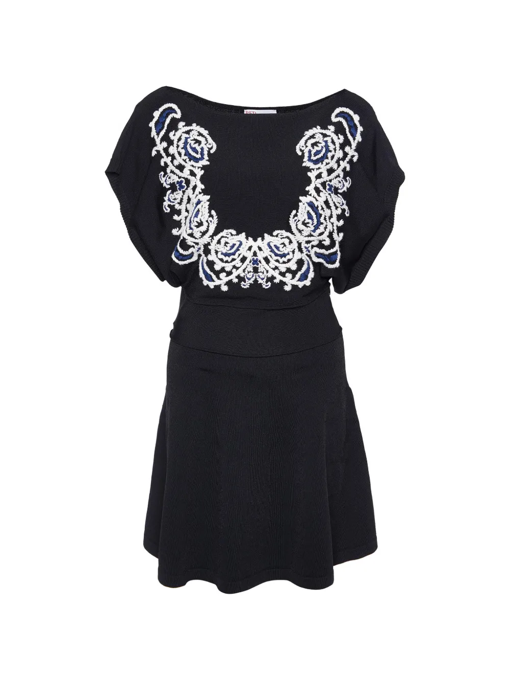 Red Valentino Vintage embroidered knit dress - Nero
