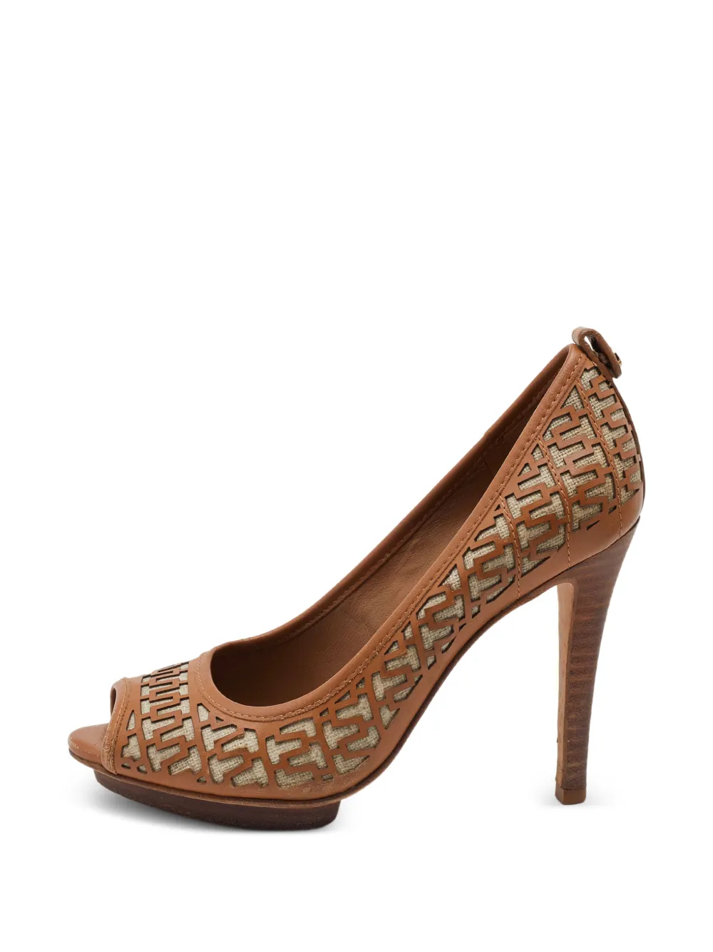 Tory Burch Regan peep-toe pumps - Marrone