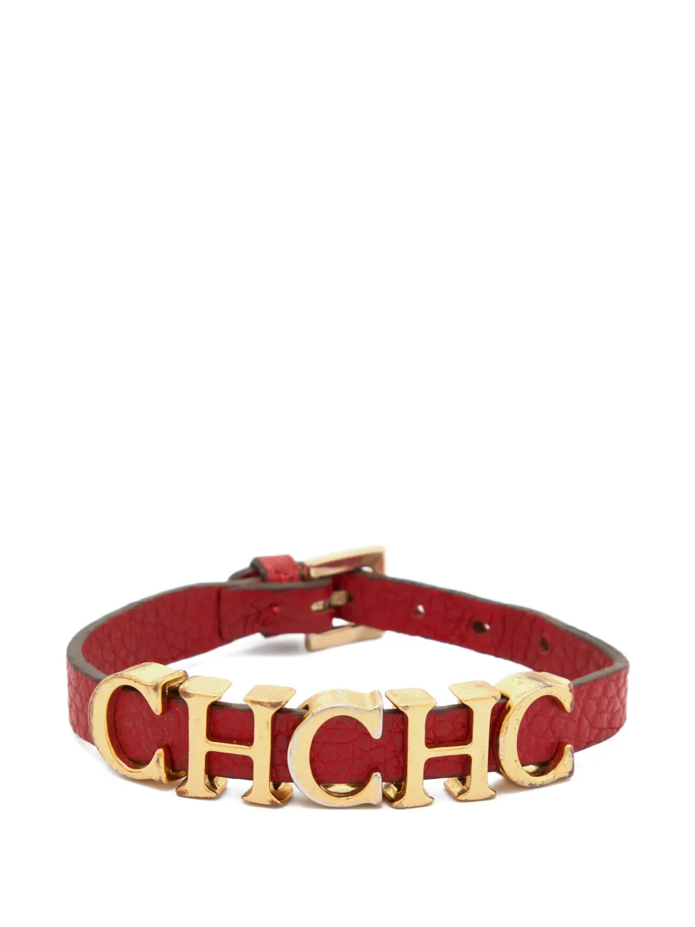 Carolina Herrera Vintage Wickelarmband mit Logo - Rot