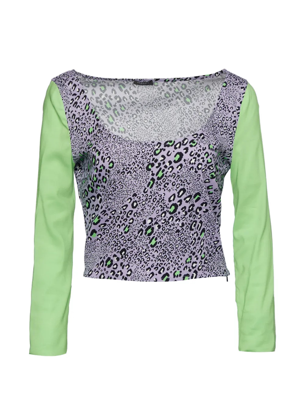 Versace Pre-Owned Leopard-print knit top - Violett