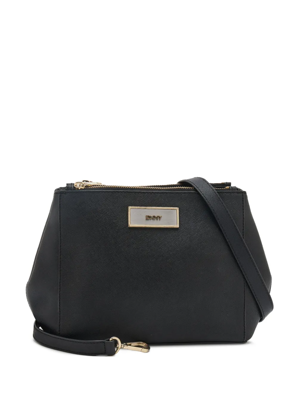 DKNY Vintage logo-plaque leather shoulder bag - Nero