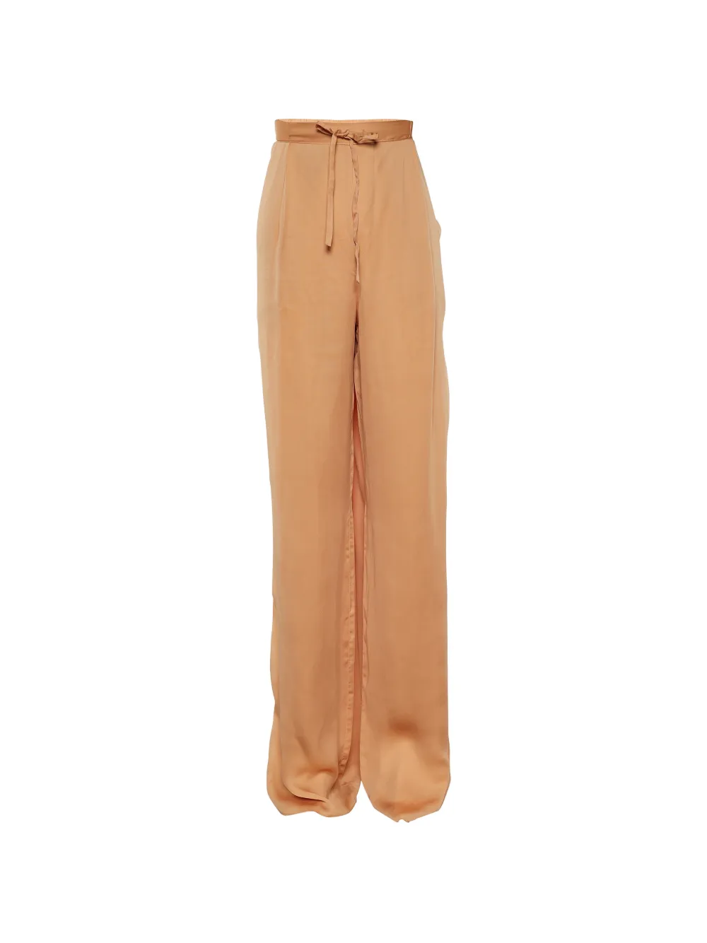Bottega Veneta Pre-Owned tie-waist satin trousers - Arancione