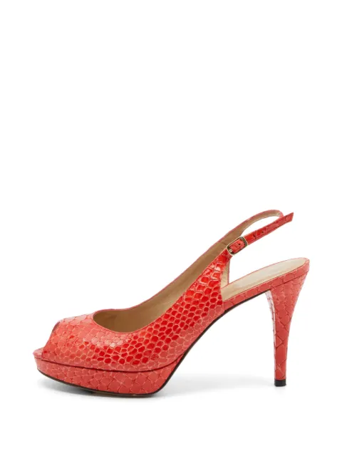 Stuart Weitzman escarpins embossés effet peau de python à bride arrière