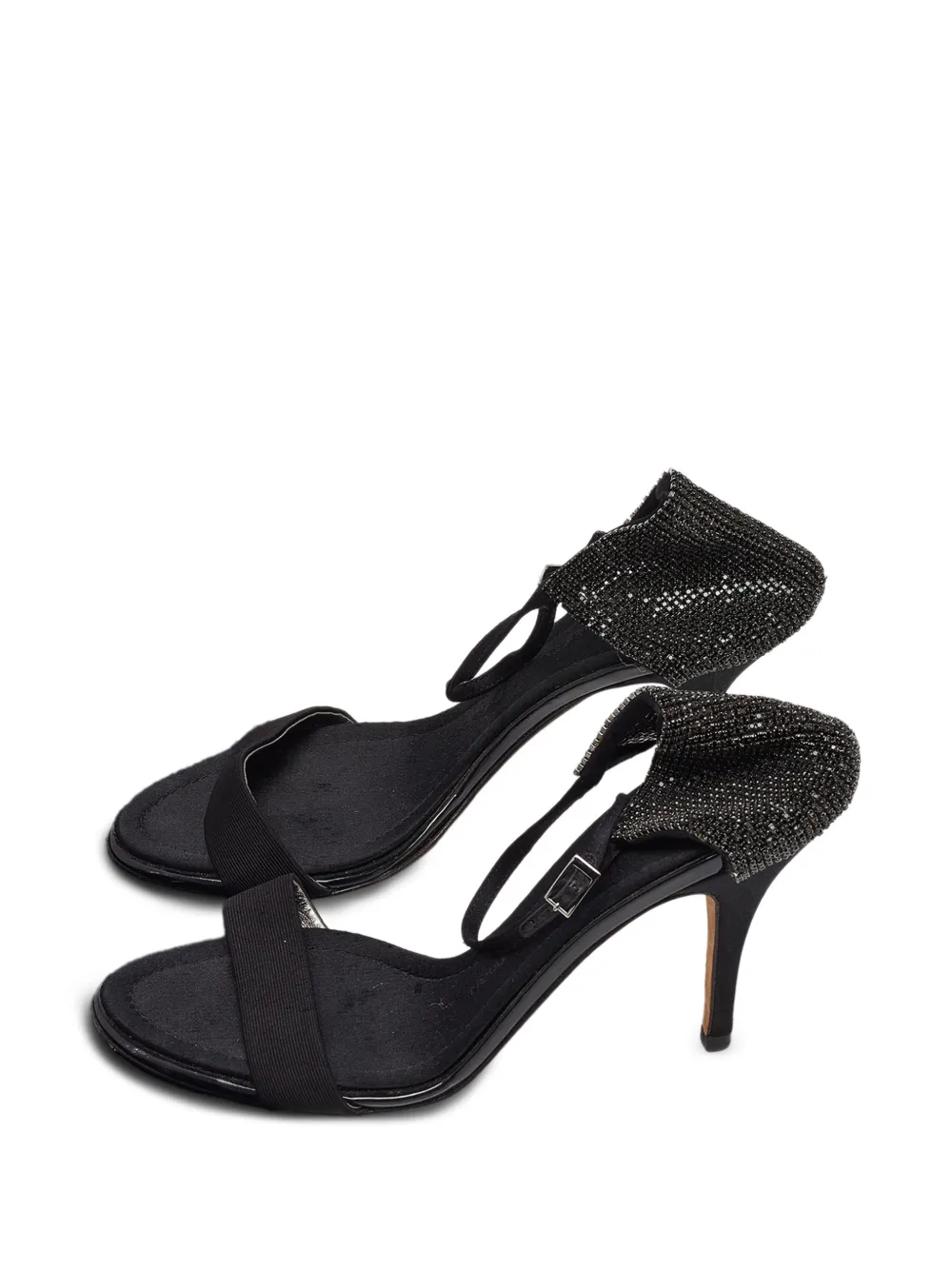 Giuseppe Zanotti Vintage crystal-embellished ankle-strap heeled sandals – Black