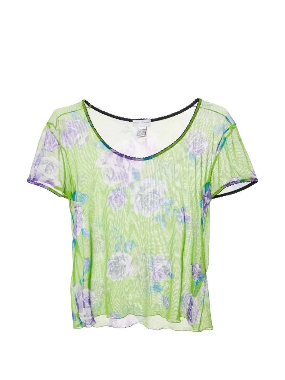 Pre-owned Dolce & Gabbana Intimo Floral-print Top In Green