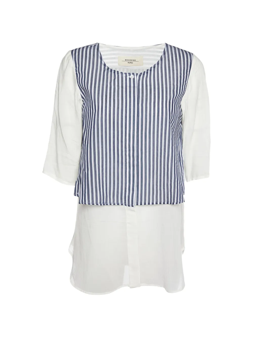 Max Mara striped overlay shirt - Bianco