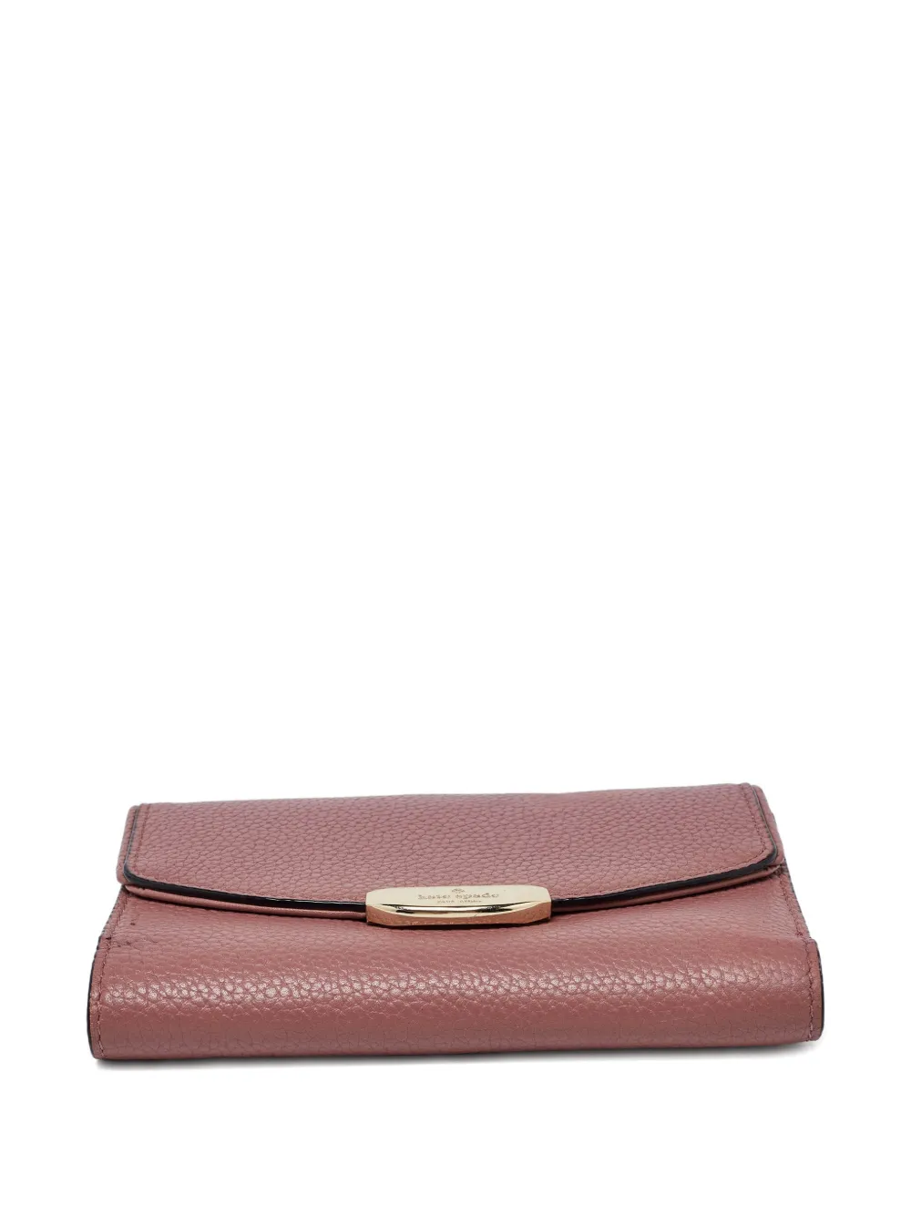 Kate Spade Kate logo-plaque pebbled-leather wallet - Rosa