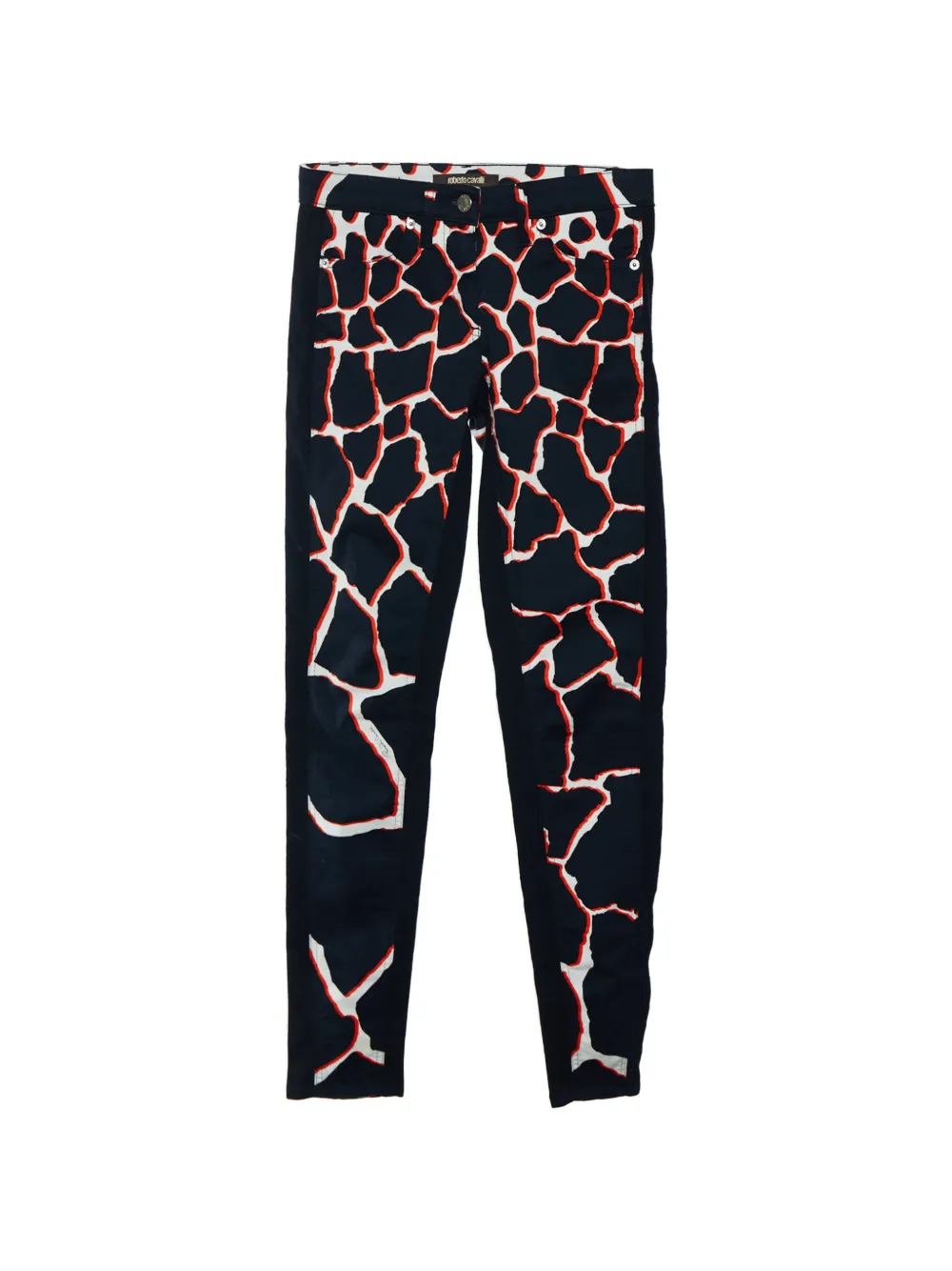 Roberto Cavalli Vintage Roberto Cavalli Black Denim Printed Detail Skinny Jeans S - Nero