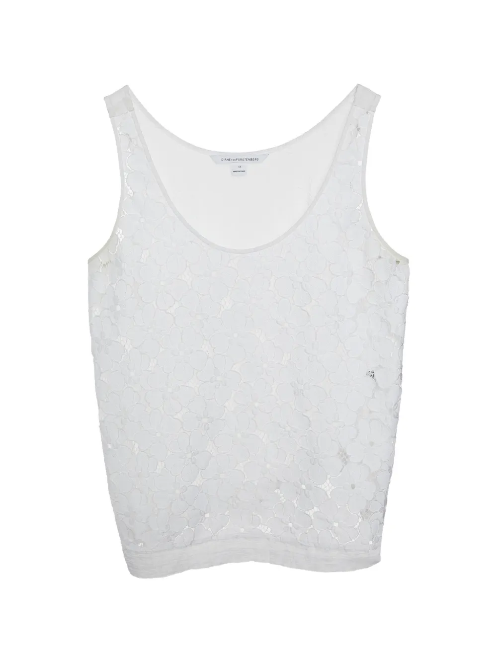 DVF Diane von Furstenberg floral lace tank top - Weiß
