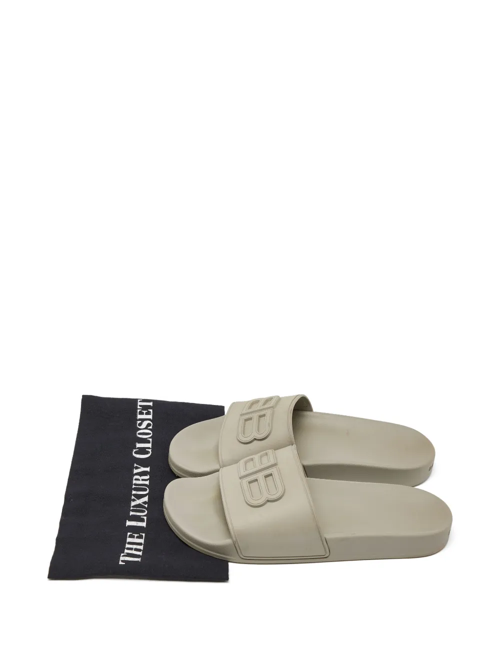 Balenciaga Pre-Owned BB logo slides - Grigio