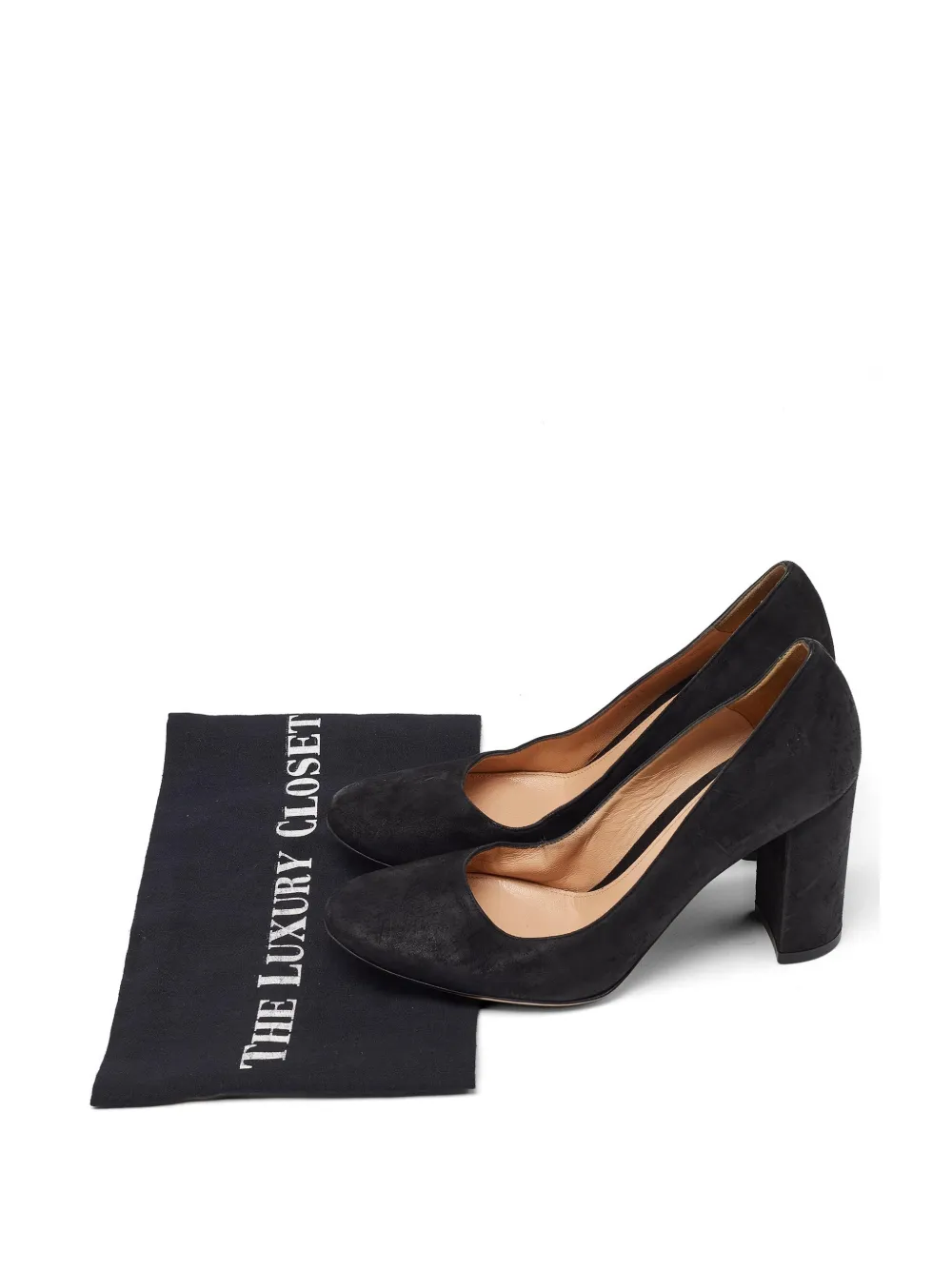 Gianvito Rossi nubuck leather block-heel pumps - Nero