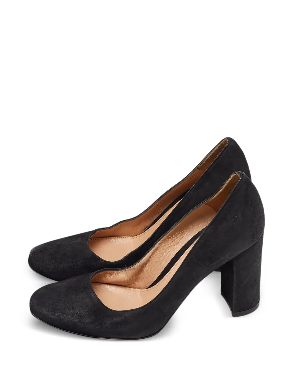 Gianvito Rossi nubuck leather block-heel pumps - Schwarz