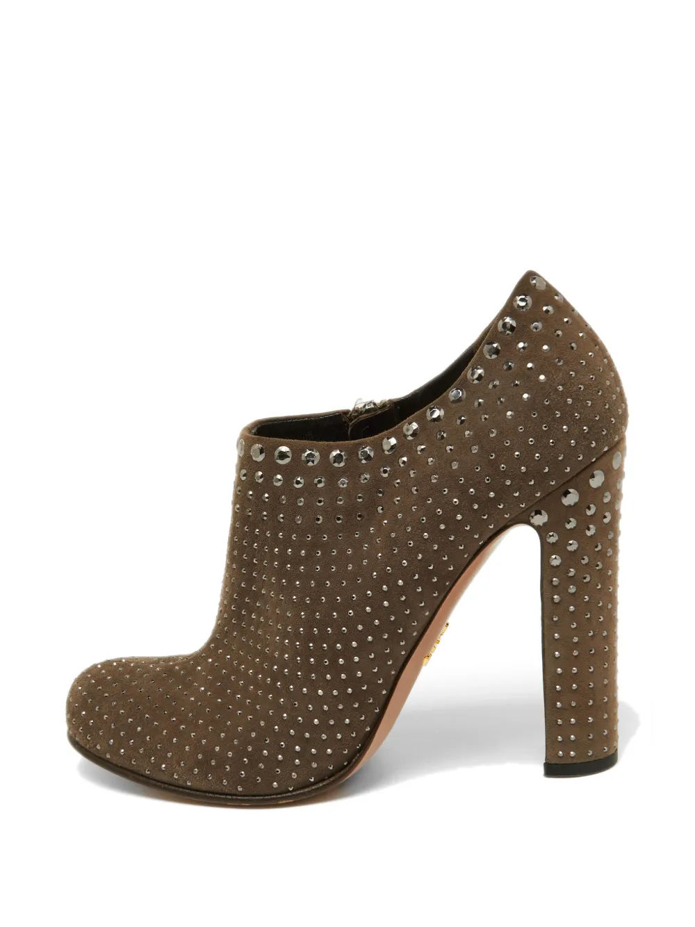 Prada Pre-Owned studded suede boots - Marrone
