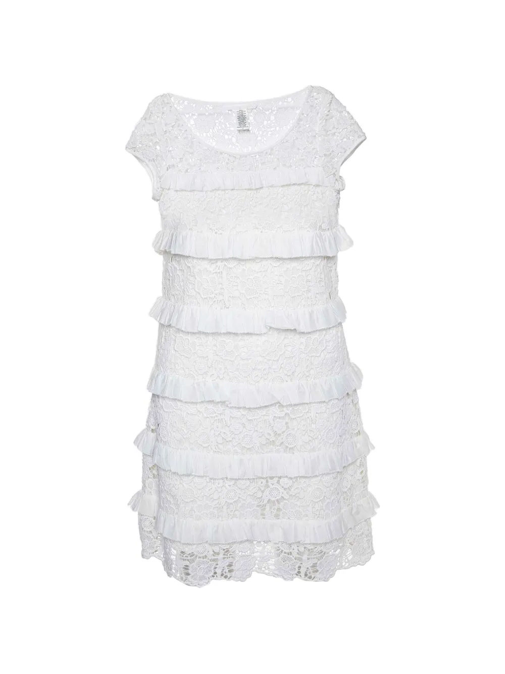 Diane Von Furstenberg Vintage robe courte Arcelia à volants - Blanc