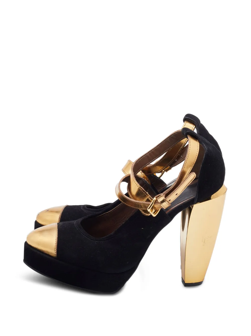Marni Pre-Owned platform ankle-strap pumps - Nero