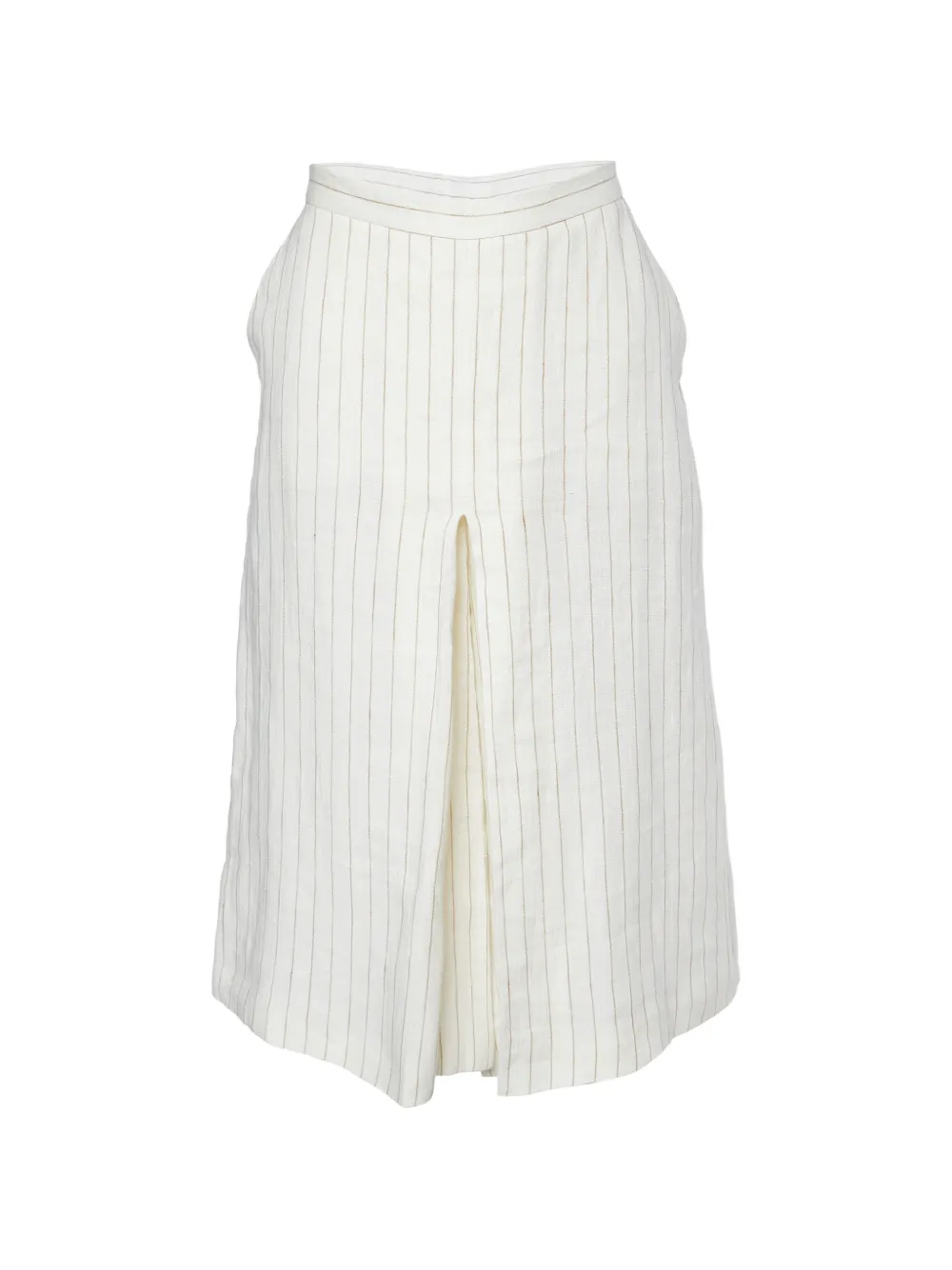 Pre-owned Max Mara Striped Pleated Trousers In Neutral
