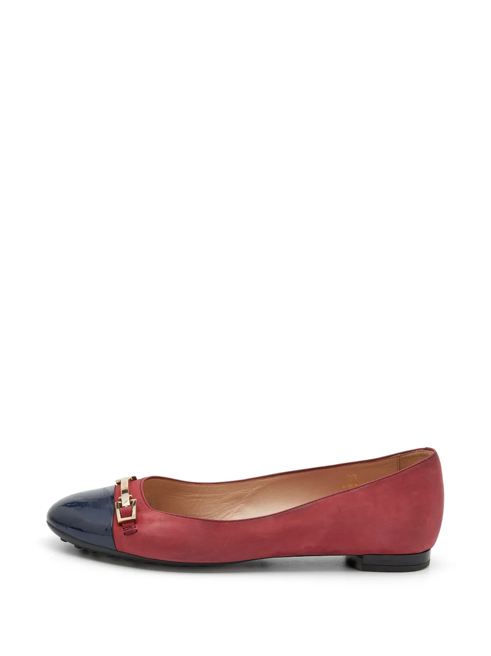 Tod's Vintage ballerines à bout contrastant - Rouge Tod's Vintage ballerines à bout contrastant - Rouge