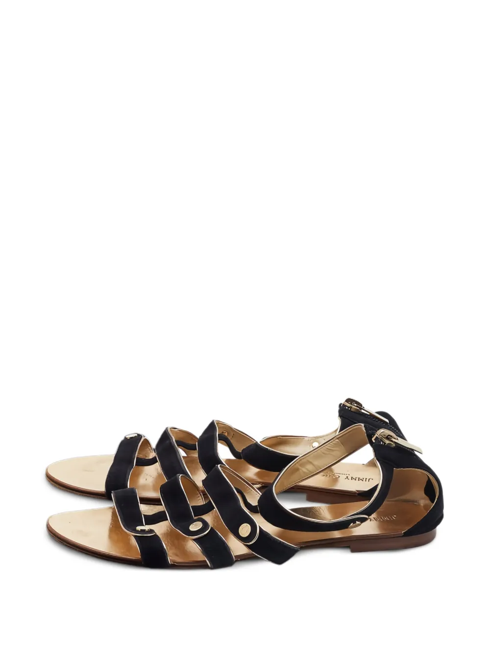 Jimmy Choo Pre-Owned suede multi-strap sandals - Nero